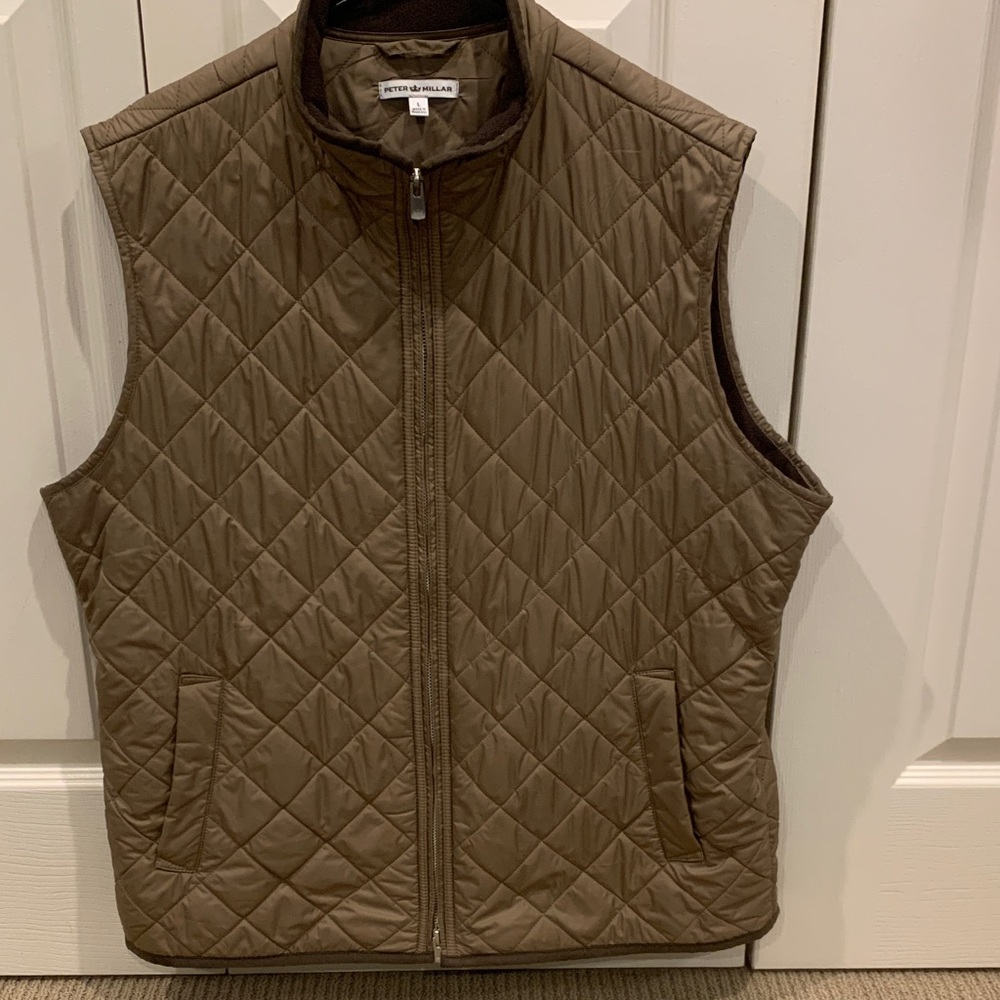 Peter Millar Men's Quilted Tan Vest
